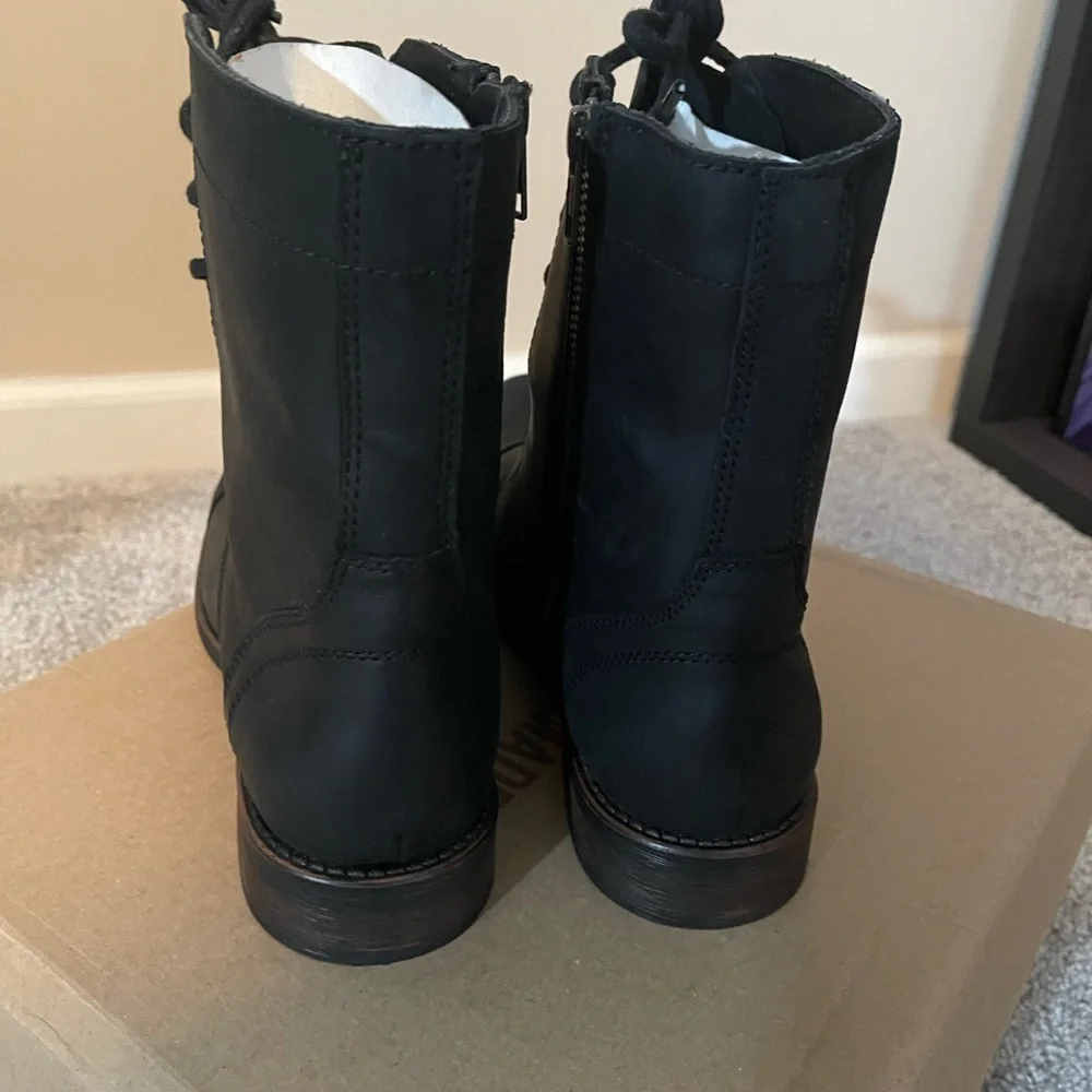 Steve Madden Troopah-C Combat Boot Men’s 10.5 Black Leather - Picture 7 of 11